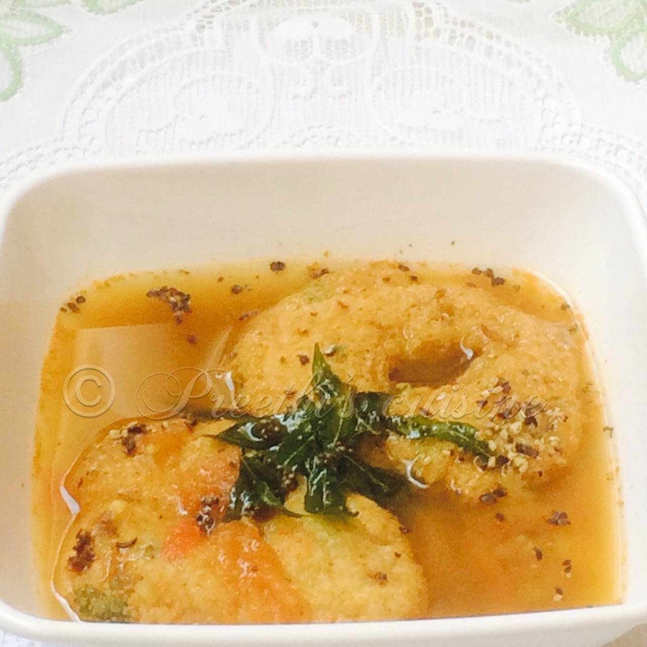 Pepper Rasam Vada - Preethi's Cuisine