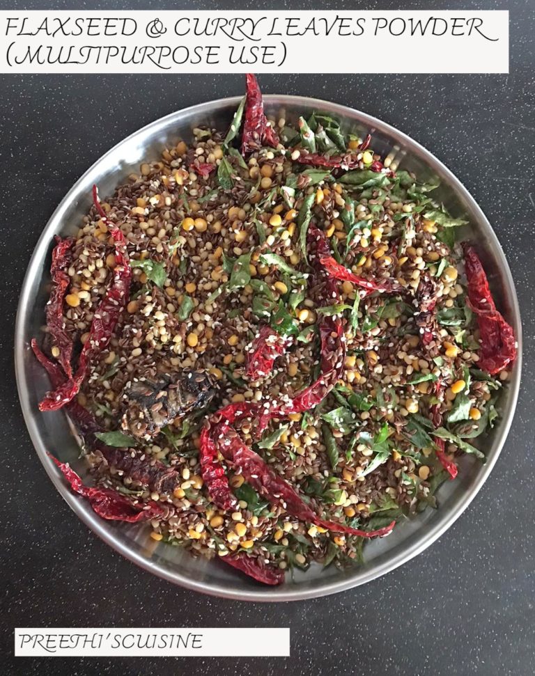 FLAXSEED & CURRY LEAVES POWDER(MULTIPURPOSE USE) Preethi's Cuisine