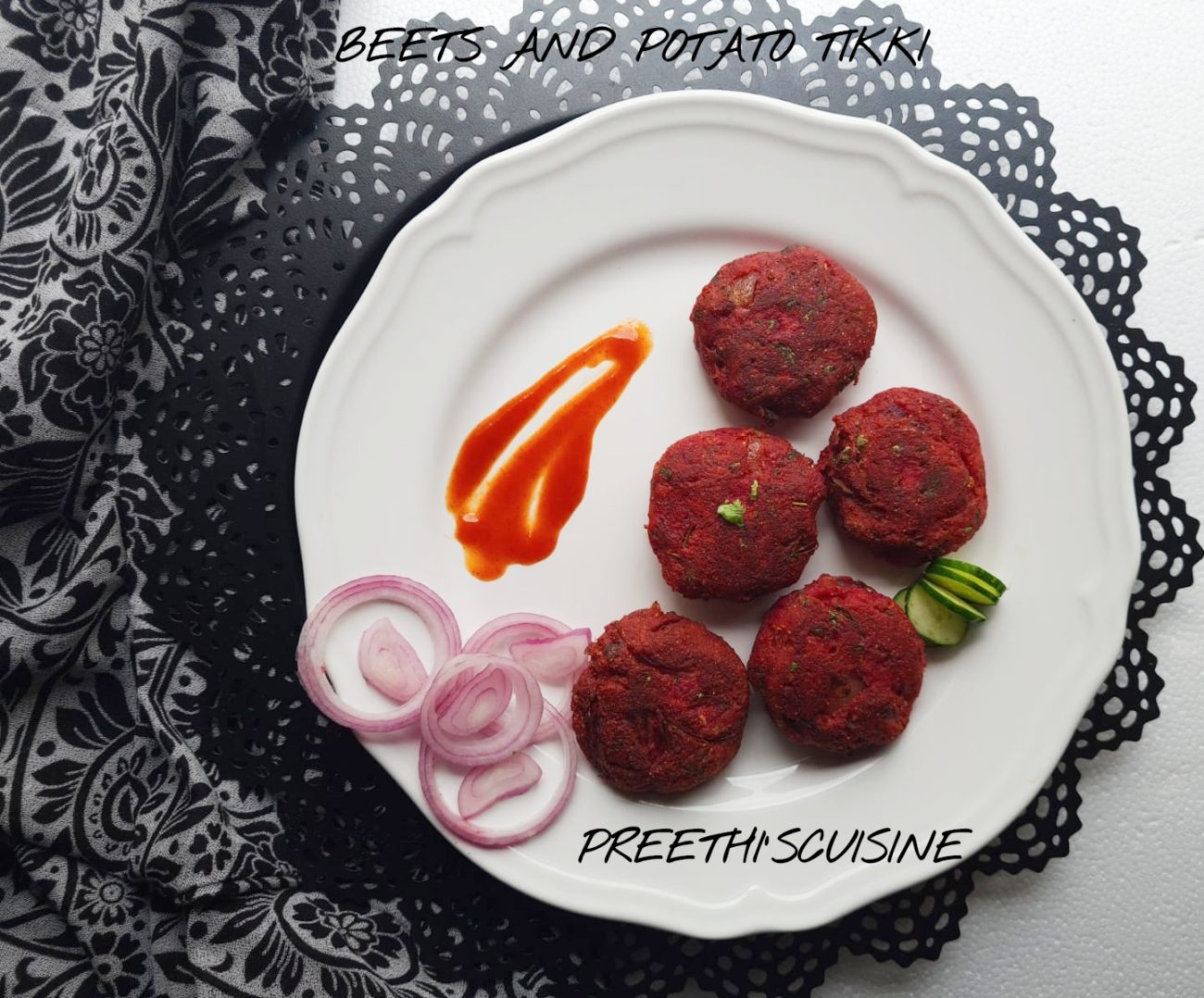 Beets And Potato Tikki Veg Tikki Preethis Cuisine 3030