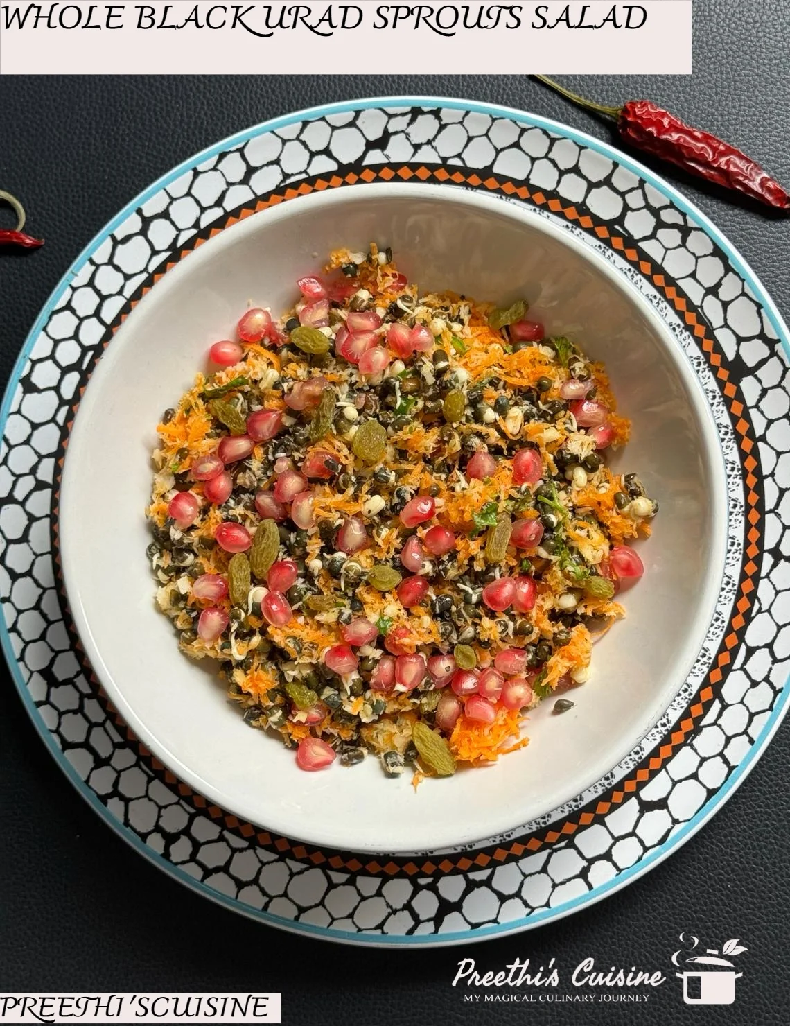 WHOLE BLACK URAD SPROUTS SALAD